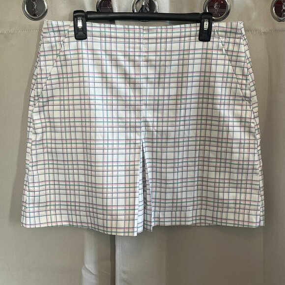 Bollé Pants - BOlle Women Skort Skirt Size 12 Plaid Golf Pleat Pickleball Pockets Preppy 16825